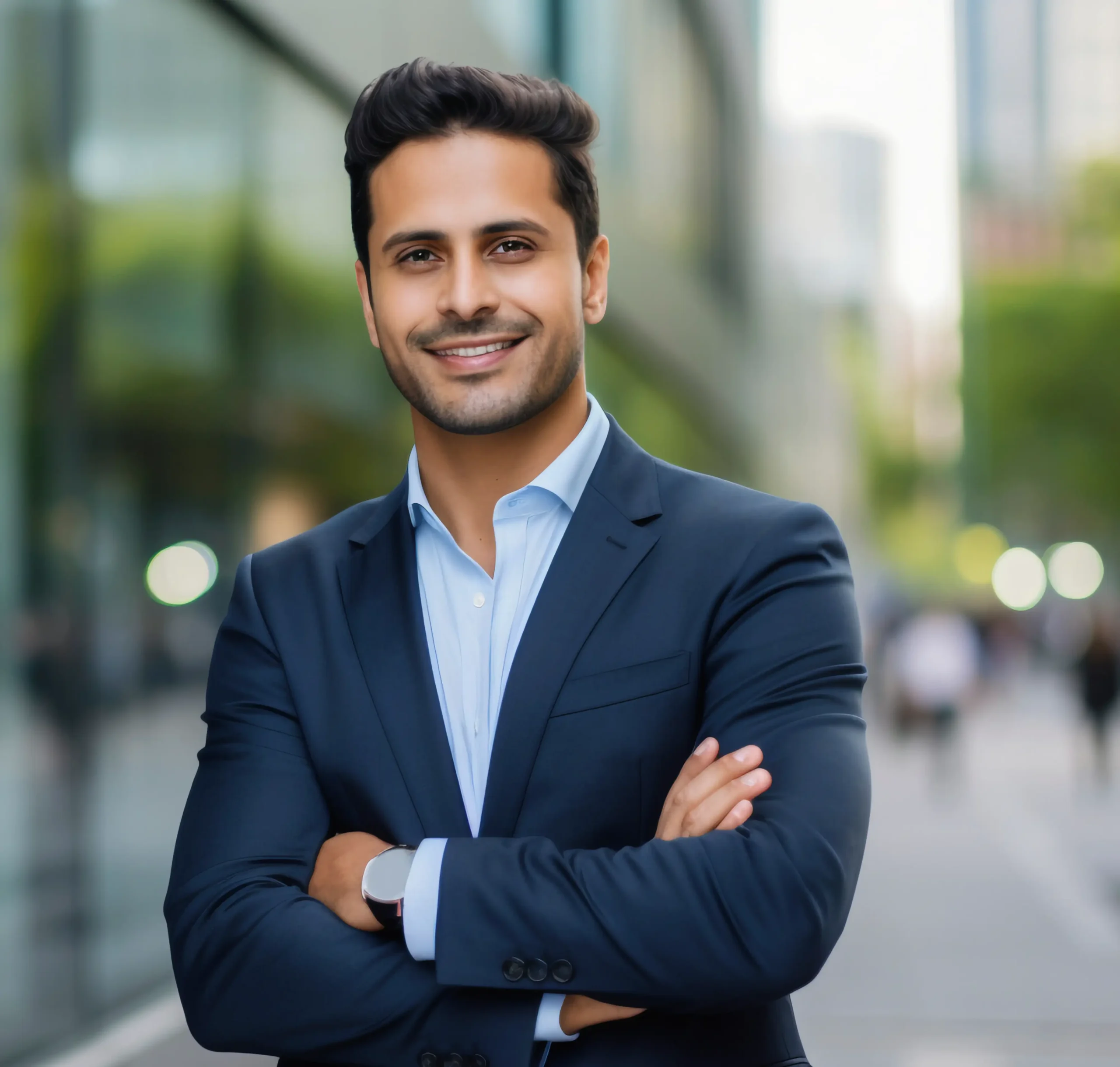 smiling-young-male-professional-standing-with-arms-crossed-while-making-eye-contact-against-isolated-background (1)